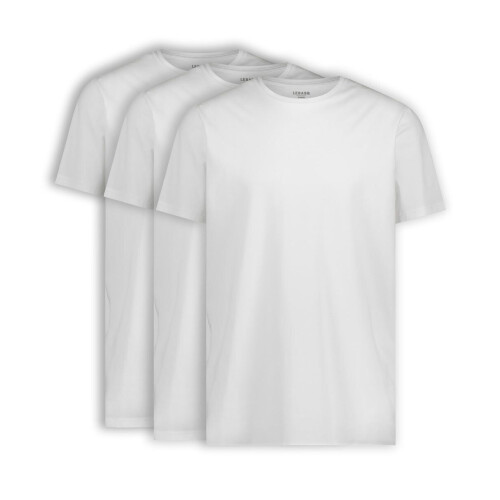 3x LEBASQ Johns Regular Fit T-Shirt V-Hals | Heren - wit - L