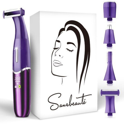 Sansbeauté® 4-in-1 Bikinitrimmer - Gezicht - Oksels - Benen - Bikinilijn - Wenkbrauw Trimmer - Classic Green