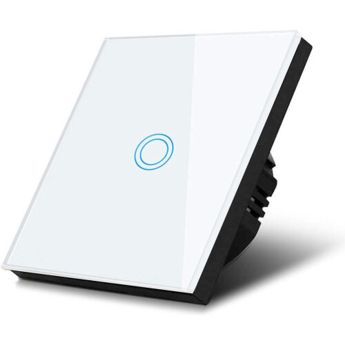 Aanraaklichtschakelaar van gehard glas metéén ronde LED-verlichte knop Maclean Energy MCE702W Tweedehands