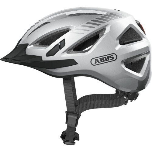 Abus Urban-I 3.0 - Fietshelm - LED-achterlicht en insectenbescherming - Zilver Maat M (52-58cm)