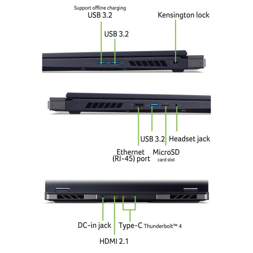 Acer Predator PH18-72-90GW - Laptop - Intel CoreTM i9-14900HX 32 GB DDR5 2 TB SSD NVIDIA GeForce RTX 4090 Wi-Fi 7 - Zwart Tweedehands