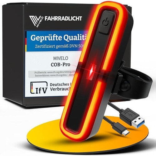 Achterlicht fiets StVZO goedgekeurd - met remindicator - USB-C Tweedehands