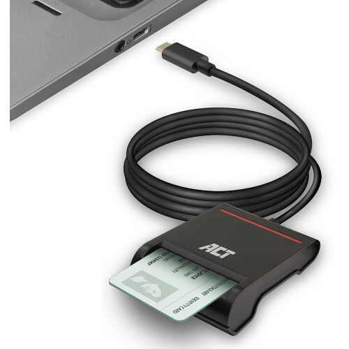 ACT AC6020 - Smartcard Lezer - USB-C | ISO 7816 | T=0 | T=1 - Zwart