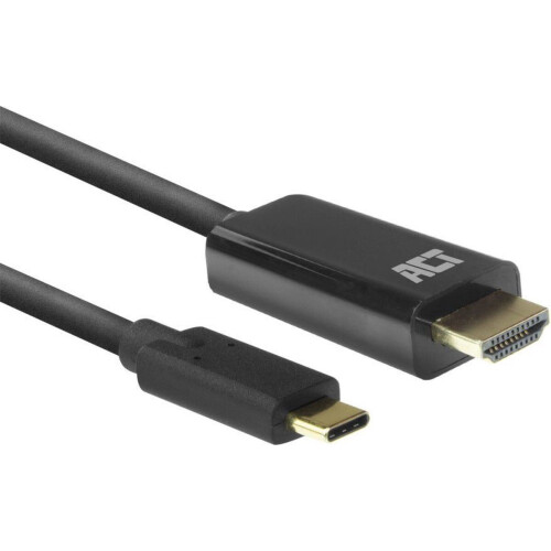 ACT AC7315 - USB-C naar HDMI kabel 2m - Plug en play - Zwart Tweedehands