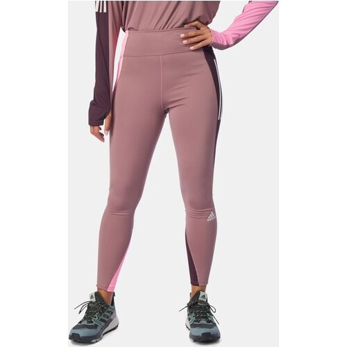 adidas Own the Run Colorblock 7/8 Legging Dames Taupe/Lichtroze Tweedehands