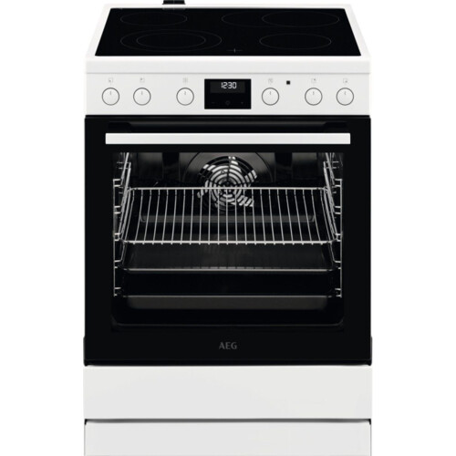 AEG CCB6441BBW - Hetelucht fornuis - Keramische kookplaat met UniSight™ timerdisplay - Wit