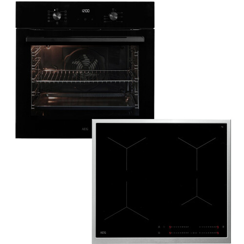AEG HH24BSIB - Inbouwoven + Kookplaat Set - 72L A+ RVS/zwart glas Tweedehands