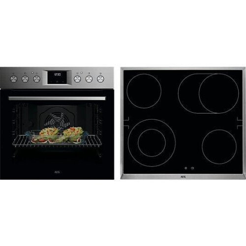 AEG OO10HSM - Inbouw Oven Set - Multifunctionele Oven OU5AE20SM + Glaskeramische Kookplaat HE604062XB
