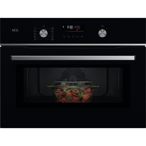 AEG OO5NK40WB - CombiQuick inbouw heteluchtoven met magnetron - 41 liter - zwart