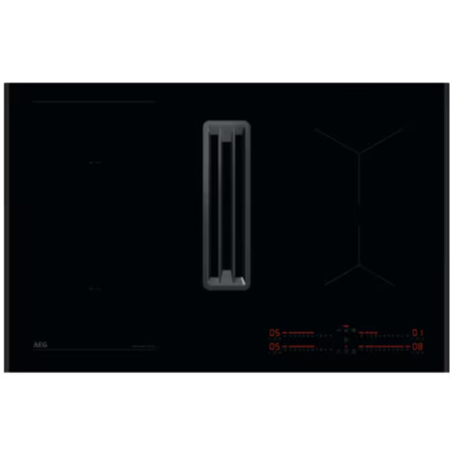 AEG XCB6845AB - Inductie kookplaat met geïntegreerde afzuiging - 80cm - A+ Tweedehands