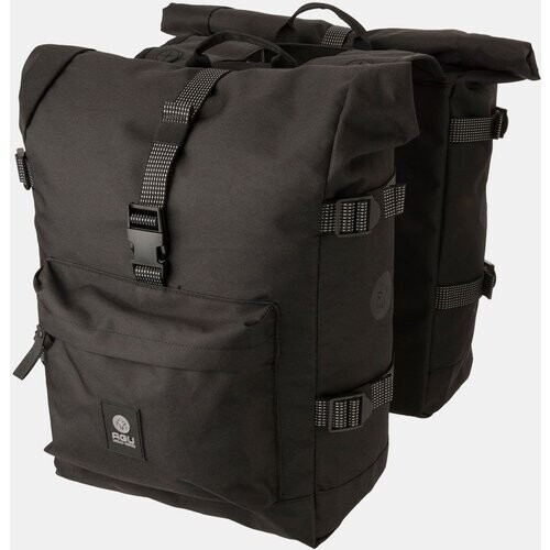 AGU Urban Trend H20 Roll-Top Dubbele Fietstas Zwart/Donkergrijs Tweedehands