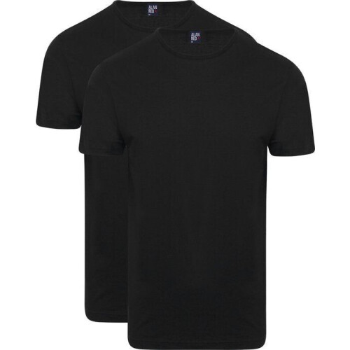 Alan Red Derby O-Hals Heren T-Shirt Black (2Pack) - Zwart - Maat S Tweedehands