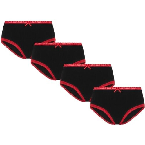 Albero Natur dames vegan Hipster Slips Multipack 4x Met Kant Zwart Rood Tweedehands