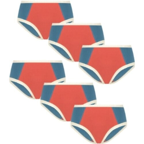 Albero Natur dames vegan Hipster Slips Multipack 6x Denim Blauw Tweedehands