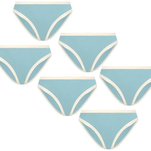Albero Natur dames vegan Slips Multipack 6x Met Kant Grijs Blauw Tweedehands