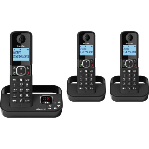 Alcatel F860 Trio set DECT huistelefoon - Antwoordapparaat - Nummerweergave en blokkering ongewenste bellers (3 handsets)