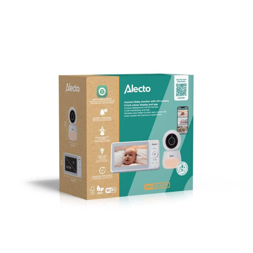 Alecto Babyfoon met Camera en App - DVM2060 Dual Mode Babyfoon - 5 kleurendisplay en Wifi - Uitbreidbaar tot 4 camera's - Kijk mee via scherm en app - Wit