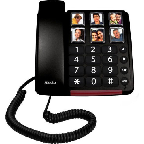 Alecto CW30 - Senioren Telefoon - Grote fototoetsen Extra luid gespreksvolume - Zwart Tweedehands