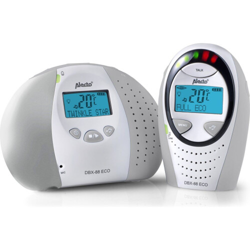 Alecto DBX-88GS - DECT Babyfoon met Display en Nachtlampje - Grijs