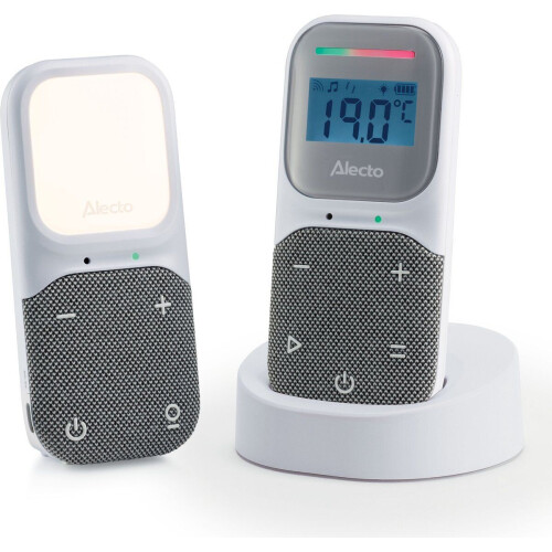 Alecto DBX140 - Audio Babyfoon - Full Eco DECT - Nachtlampje en Slaapliedjes - Grijs/Wit