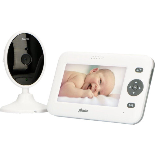Alecto DVM-140 - Babyfoon met camera - 4.3" kleurenscherm - Wit Tweedehands