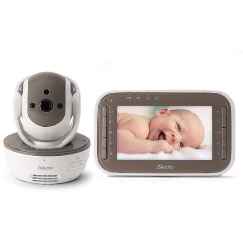 Alecto DVM200MBE - Babyfoon met camera en 4.3 kleurenscherm, Wit/Bruin Tweedehands