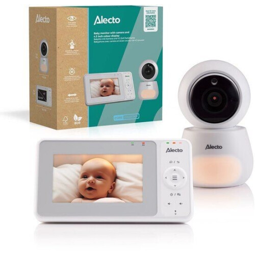 Alecto DVM2043 - Babyfoon met Camera - 4,3 inch Scherm - Nachtlampje - Wit Tweedehands