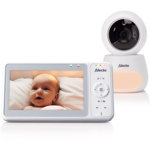 Alecto DVM2050 - Babyfoon met Camera - HD Camera 720p - Groot 5 inch Scherm - Wit