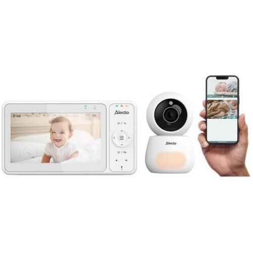 Alecto DVM2060 - Babyfoon met Camera - 5″ kleurendisplay Wifi - Uitbreidbaar tot 4 camera's - Wit