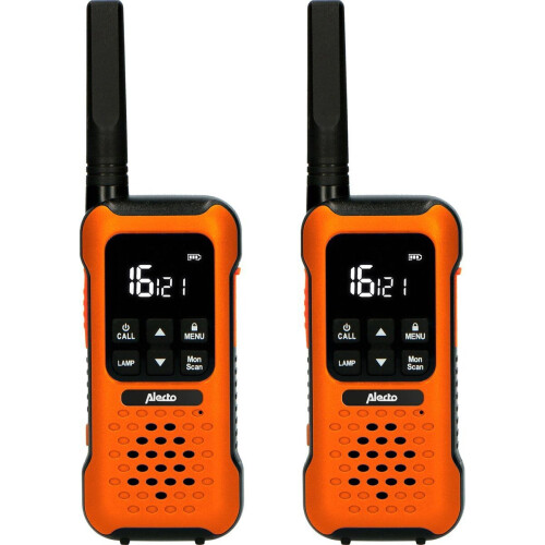 Alecto FR300OE - Walkie Talkie - Bereik tot 10 km - Waterdicht - Oranje (2 stuks) Tweedehands