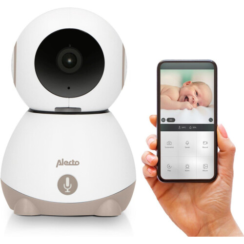 Alecto SMARTBABY10BE - Wifi Babyfoon met Camera - Full HD - Melding bij beweging en geluid - Beige