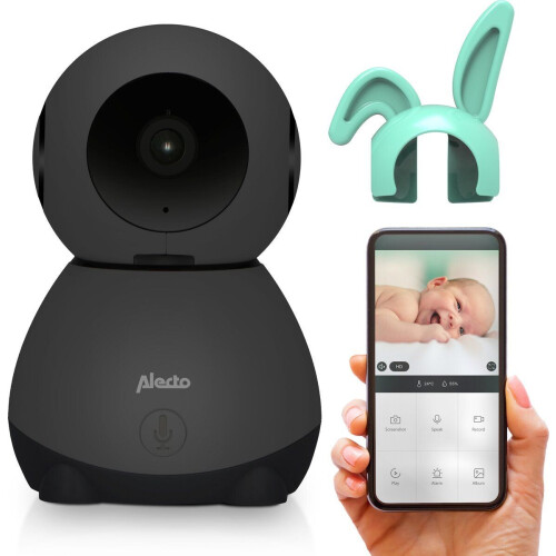Alecto SMARTBABY10BK - Wifi Babyfoon met Camera - Full HD - Bewegings- en geluidsmelding - Zwart