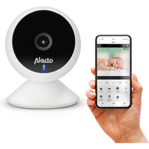 Alecto SMARTBABY5 - Wifi Babyfoon met Camera - Full HD - Melding bij beweging en geluid - Wit