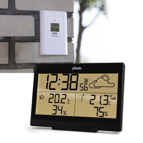 Alecto WS-2300 - Professioneel Weerstation - Draadloze Buitensensor - Groot Verlicht Display Tweedehands