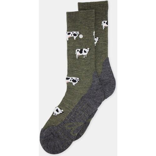 Alfredo Gonzales Cows Merino Wool Wandelsok Donkergroen/Lichtgrijs Tweedehands