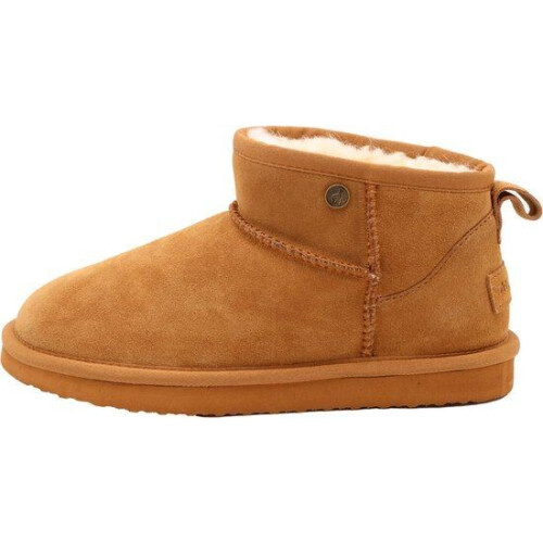 Alpacas Footwear– Dames - Echt suéde korte laarzen - Gevoerd met 100% zachte lamswol - Chestnut -