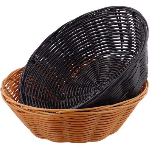alpina Rietenmanden - Broodmandjes - Diameter 20 cm - Bruin en Zwart (2 stuks) Tweedehands