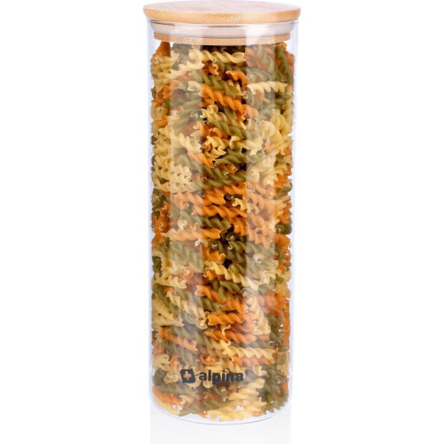 alpina Voorraadpot 1.5L - Glazen Pot met Deksel - Bewaarpot van Borosilicaatglas/Bamboe Tweedehands