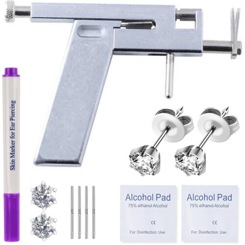 Alyze LBB - Oorbel schieter set - Antiallergisch - Metaal - Zilver