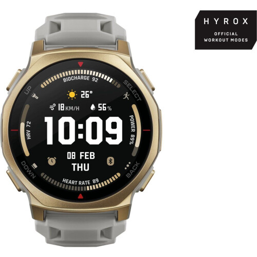 Amazfit T-Rex 3 Pro - Smartwatch - AMOLED-display 1.32" - Goud (Grijs)
