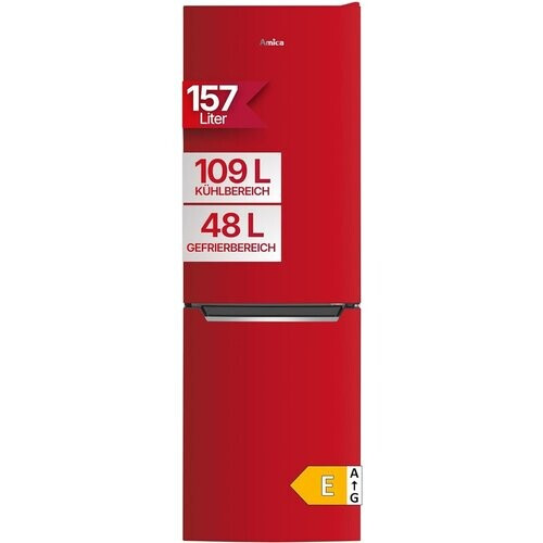 Amica Akg3840r - Koelvriescombinatie - 144 Cm - 211l - No Frost - Rood | Nieuw (outlet) Tweedehands
