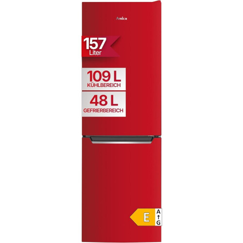Amica Akg3840r - Koelvriescombinatie - 144 Cm - 211l - No Frost - Rood | Nieuw (outlet)