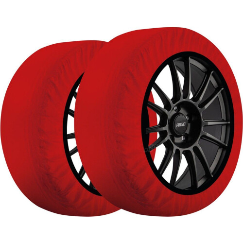 AMiO XS - Textiele Sneeuwkettingen - Optimale grip en veiligheid - Rood (2 stuks)