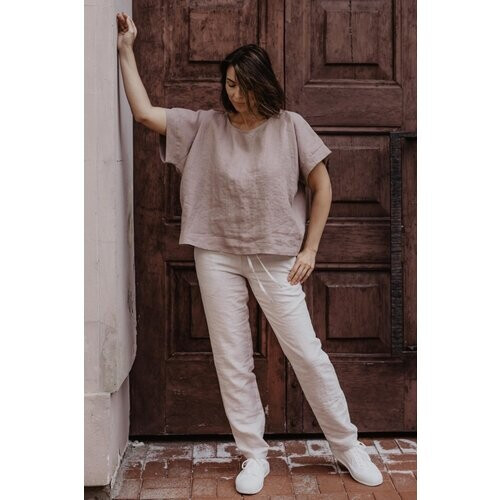 AmourLinen dames vegan Broek Malmö Creme Tweedehands