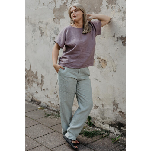 AmourLinen dames vegan Broek Malmo Sage Green Tweedehands