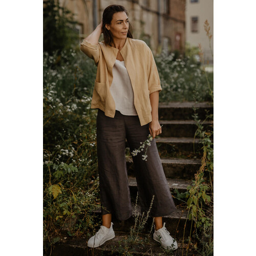 AmourLinen dames vegan Broek Tokyo Charcoal Grijs Tweedehands