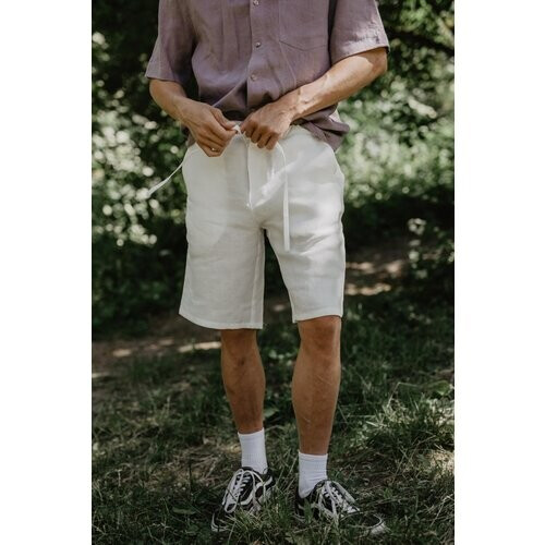 AmourLinen mannen vegan Klassieke Linnen Short Hermes Dusty Rose Tweedehands