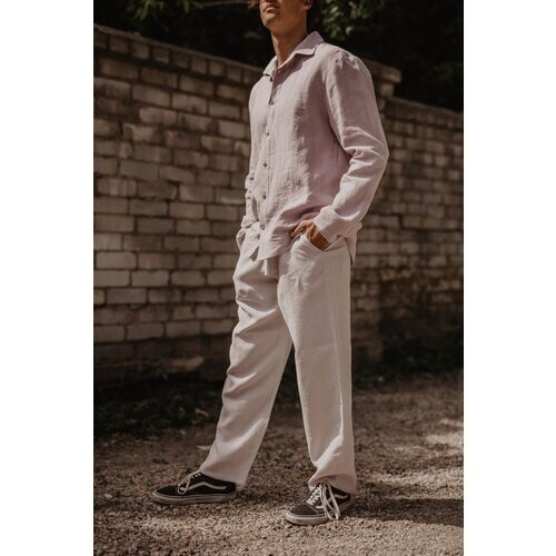 AmourLinen mannen vegan Linnen Broek Adonis Cotton Candy Roze Tweedehands