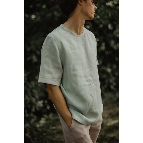 AmourLinen mannen vegan Linnen Top Atlas Sage Green Tweedehands