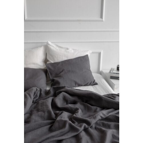 AmourLinen unisex vegan Kussensloop Antracietgrijs Tweedehands